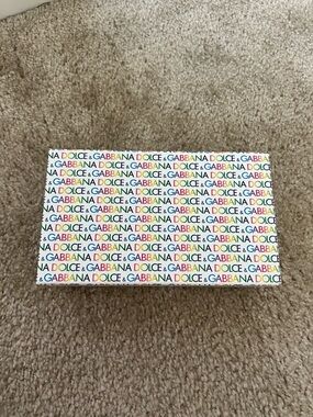 Dolce & Gabbana White Box with Multicolor Logo Print